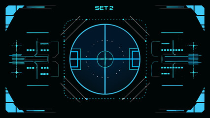 Futuristic heads up display showing a soccer field from above © PRODIP