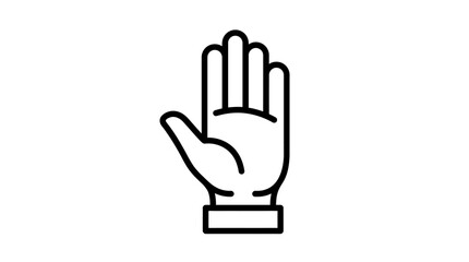 Obraz premium Human hand making a stop gesture with palm facing forward, isolated white background.