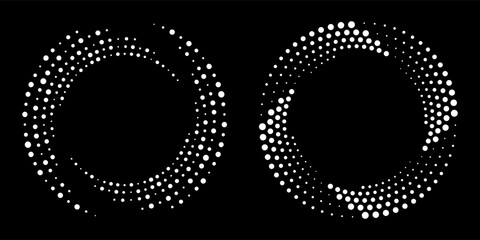 Halftone spiral dots vortex for technology, data concepts, radial graphic design element, helix, rotation arc, spiral, swirl © dlyastokiv