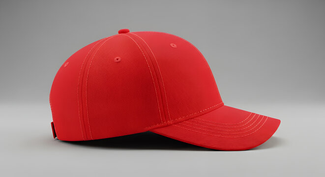 Side view realistic cap mock up in red flash color is a high resolution hat mockup to help you present your designs or brand logo beautifully hat mockup mockup cap hat template fashion clothing baseba