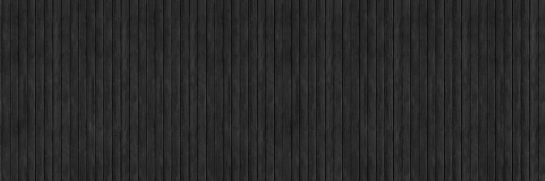 Black wood slat seamless background texture &ndash; dark wooden wall panel planks.