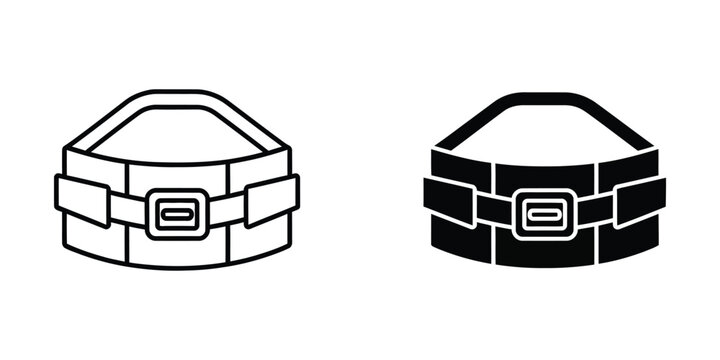 Contrasting belt buckles depicted with different fill styles in a minimalist design