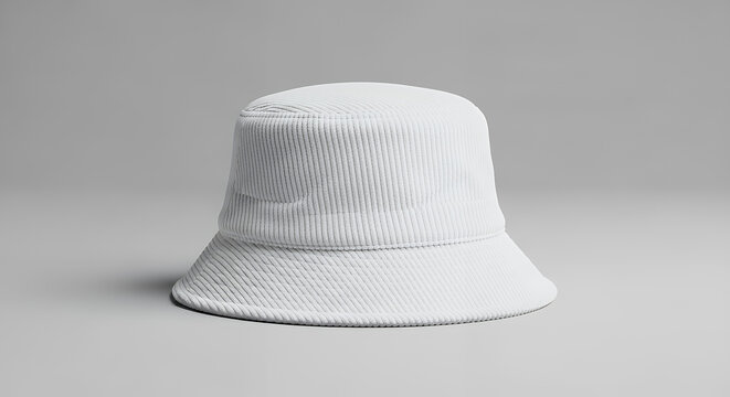 Pure white corduroy bucket hat mockup for fashion and design concepts hat mockup mockup cap hat template fashion clothing baseball front sport isolated blank