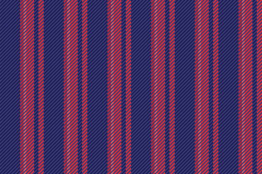 Brnate textile vector stripe, masculine texture lines vertical. Minen seamless fabric pattern background in blue and red colors.