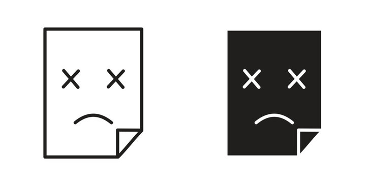 Broken Image icons Black symbol on transparent background. EPS10