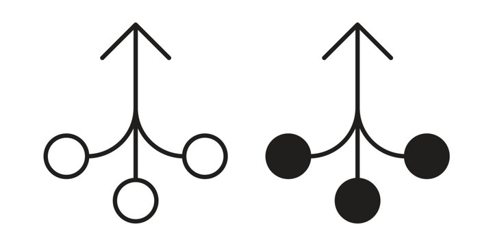 Consolidation icons vector silhouette set. thin line icon pack.