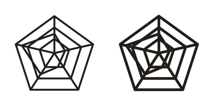 Chart-radar icons Black symbol on transparent background. EPS10