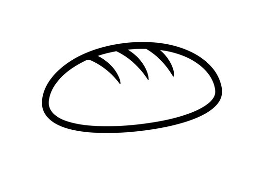 Minimalist Vector Illustration of a Batard Bread Loaf