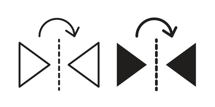 Flip horizontal icons Black symbol on transparent background. EPS10