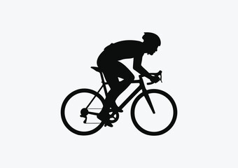 Obraz premium Silhouette of a cyclist riding a bicycle