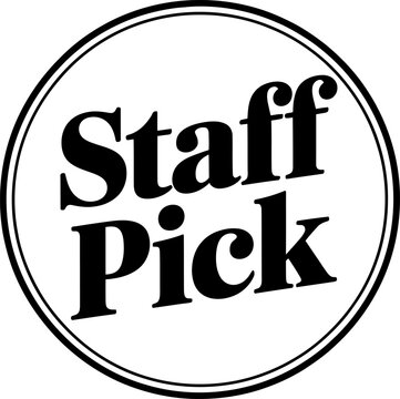 Staff pick badge label, recommended product stamp, retail promotion icon, black and white vector