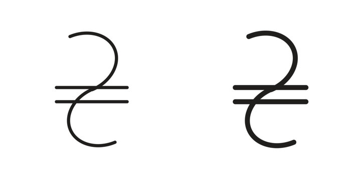 Hryvnia icons Black symbol on transparent background. EPS10