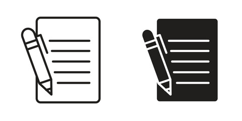 Note icons Black symbol on transparent background. EPS10