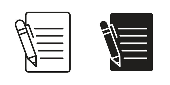 Note icons Black symbol on transparent background. EPS10