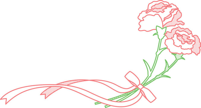 母の日のカーネーション　装飾素材