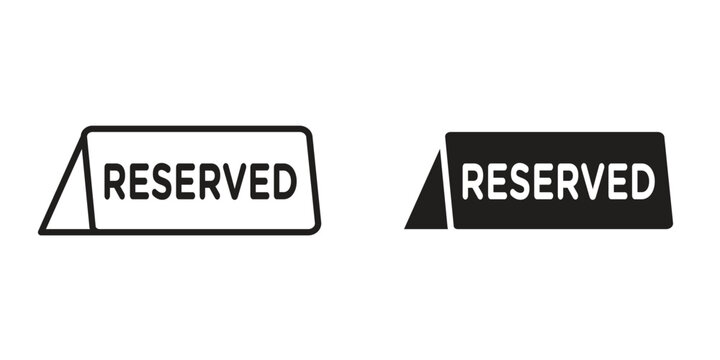 Reservation table icons Black symbol on transparent background. EPS10