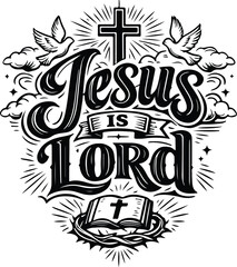 Fototapeta premium CHRISTIAN Trendy Tshirt Design SVG. Bible Verse t shirts design, Calligraphy t shirt design, Hand drawn lettering phrase. Isolated on white background. EPS Files for Cutting Cricut and Silhouette.