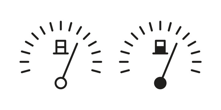 Gauge icons vector silhouette set. thin line icon pack.