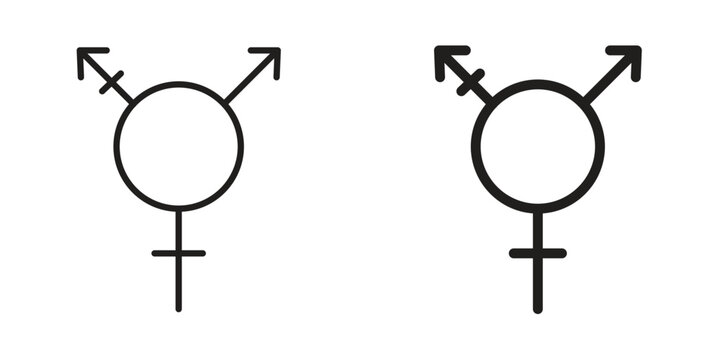 Transgender icons Black symbol on transparent background. EPS10
