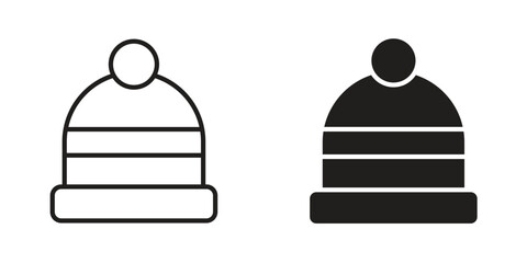 Winter hat icons Black symbol on transparent background. EPS10 © Warpiya