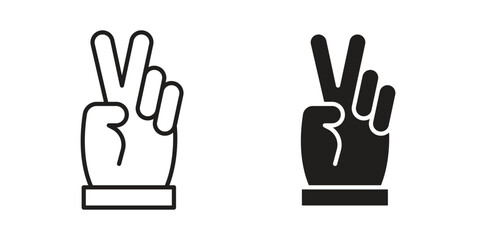 Obraz premium Hand scissors icons vector silhouette set. thin line icon pack.