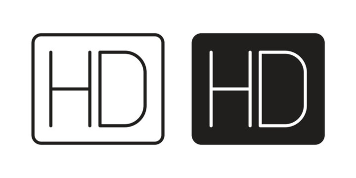 High definition icons vector silhouette set. thin line icon pack.