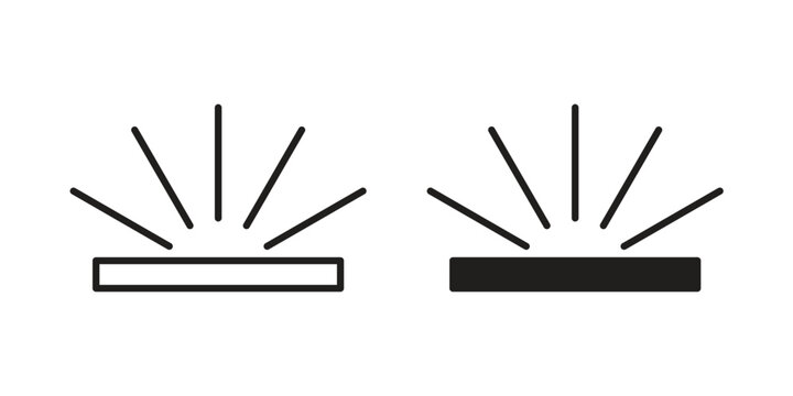 Keyboard brightness icons vector silhouette set. thin line icon pack.