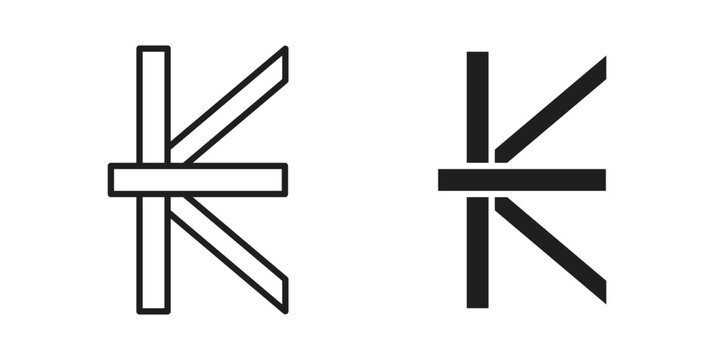 Kip icons vector silhouette set. thin line icon pack.