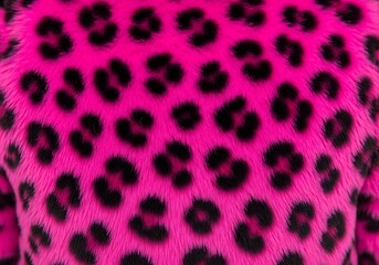 Obraz premium Vibrant pink leopard print pattern close up with dark spots