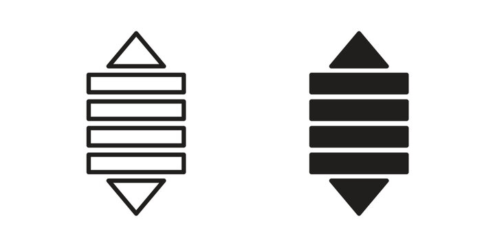 List dropdown icons vector silhouette set. thin line icon pack.