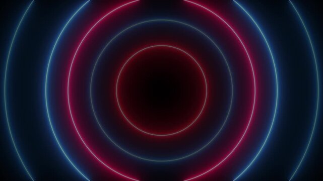 Abstract techno background with blue neon lights. Striped texture in cross shape for innovation concept. Seamless loop.	