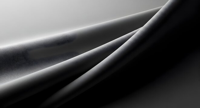 Close up of dark gray or black fabric with folds and creases