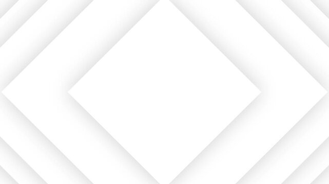 Minimalist White Geometric Diamond Shape Layers Background with Soft Shadow Animation 4k video
