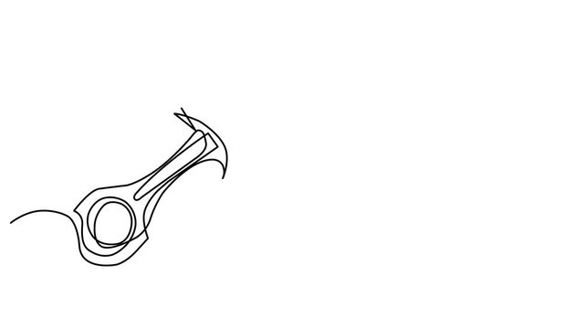 Single Line Art Engine Piston Animation Minimal Vector Mechanical Automotive Motion Design