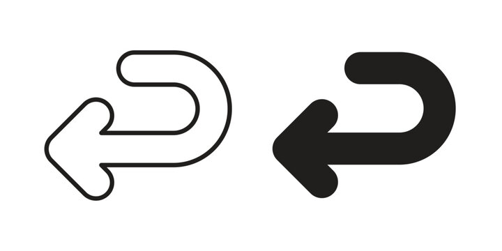 Send back icons vector silhouette set. thin line icon pack.