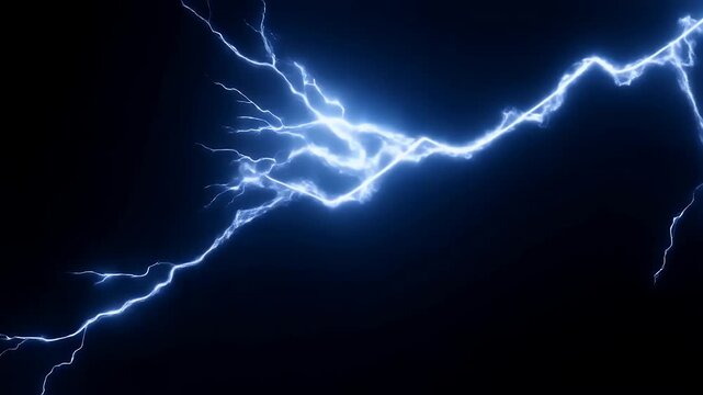 Electric Blue Lightning Strike Energy Discharge Powerful Bolt Storm Sky Dark Night Atmosphere thunderbolt