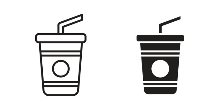 Swoosh Cup icons vector silhouette set. thin line icon pack.