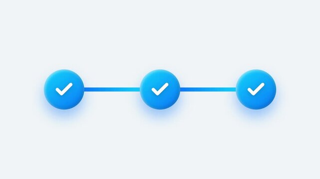 Progress Bar Animation Showing Completion of Steps