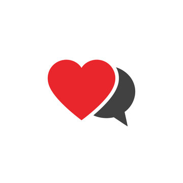 A heart symbol emerges from a speech bubble vectorrr 333 in a digital illustration.