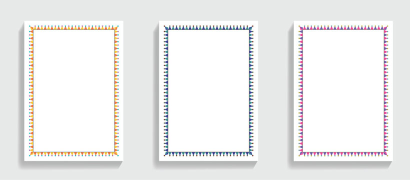 Colorful Decorative Frames With Bunting Borders vector