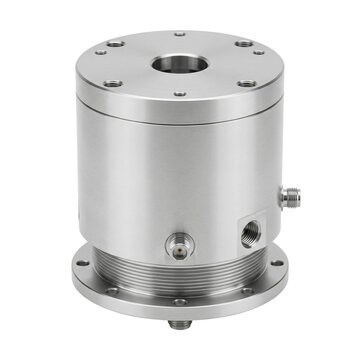 High precision quantum computing components housing with metallic finish and flange mounting for laboratory instruments and industrial research