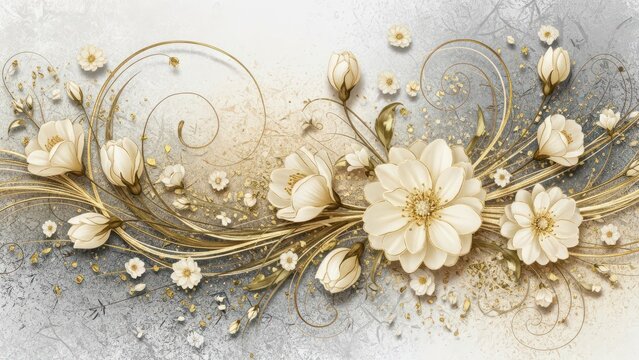 Elegant floral design with swirling patterns