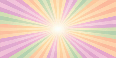 Obraz premium Abstract colorful rainbow background with light rays and bright sunburst design