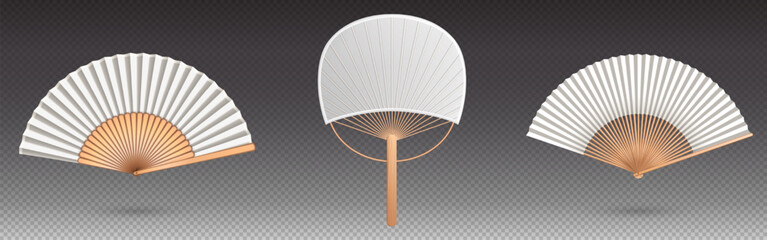 Chinese hand fan isolated handheld souvenir mockup © Mitko