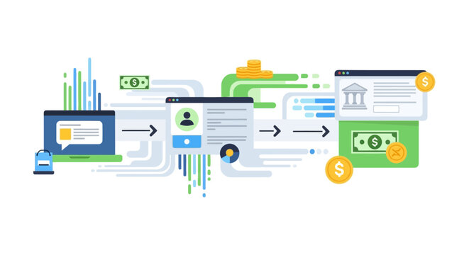 Fintech Online Payment and Digital Banking Transaction Process Diagram