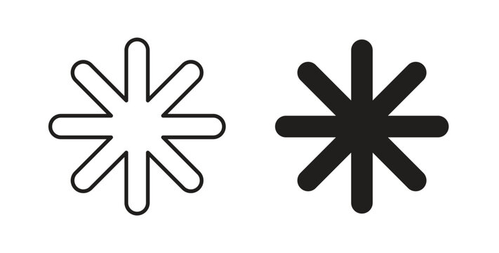Asterisk icons linear icon. Line with Editable stroke. monochrome icon