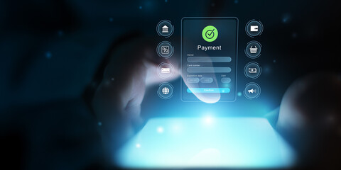 Fototapeta premium Trusted Payment Gateway with Encrypted Card Input Module.;