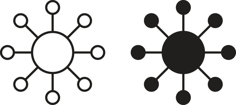 Chart connected icons linear icon. Line with Editable stroke. monochrome icon