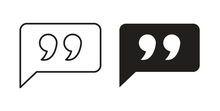 Comment quote icons linear icon. Line with Editable stroke. monochrome icon
