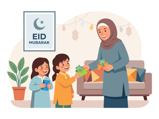 Obraz premium Eid Mubarak Celebration with Family.